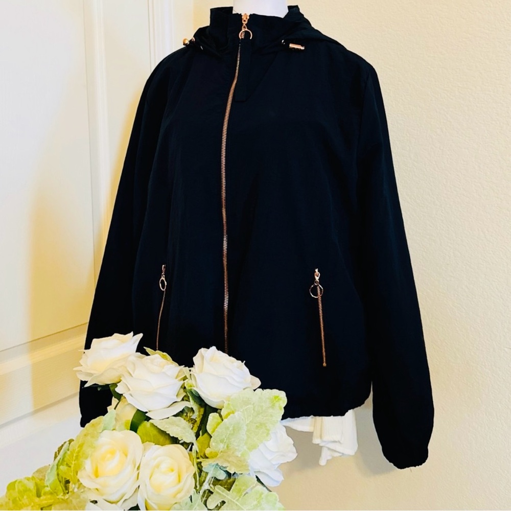 NEW JADE & IVORY Women's Hooded Jacket BLACK